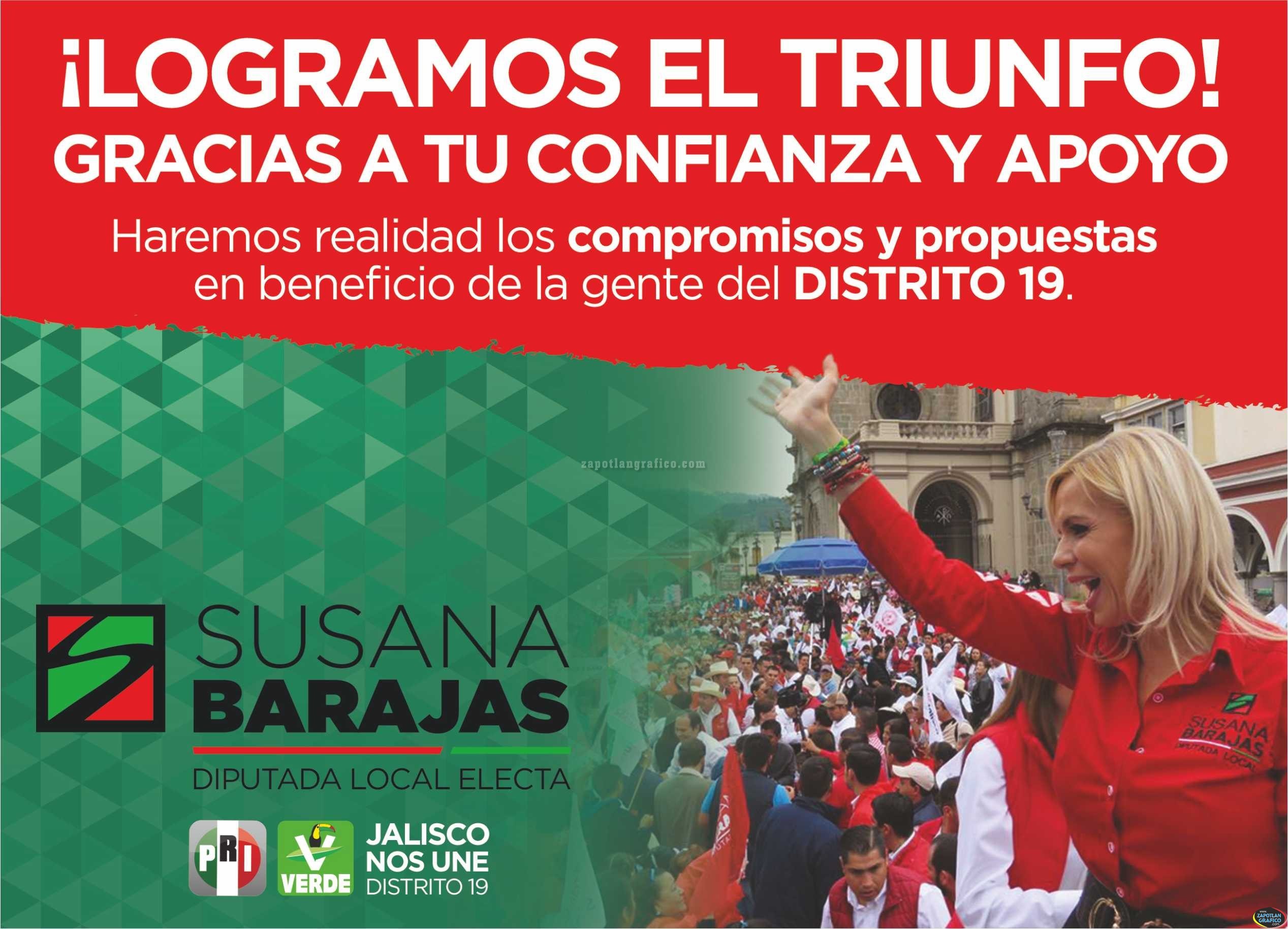 Martha Susana Barajas del Toro AGRADECE apoyo en su Campaña y el Triunfo en la pasada Contienda Electoral